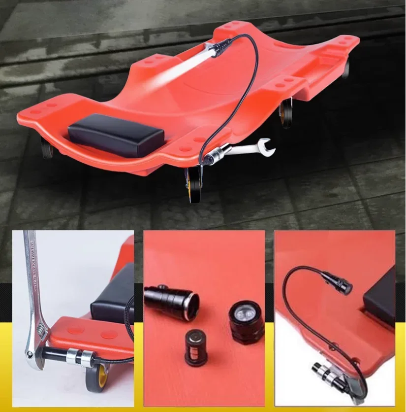 Garage Creeper Roller - บอร์ดโกหกที่ซ่อมรถ36นิ้วพร้อมไฟ LED สเก็ตบอร์ดอะไหล่ซ่อมรถเครื่องมือบำรุงรักษาบริการรถ
