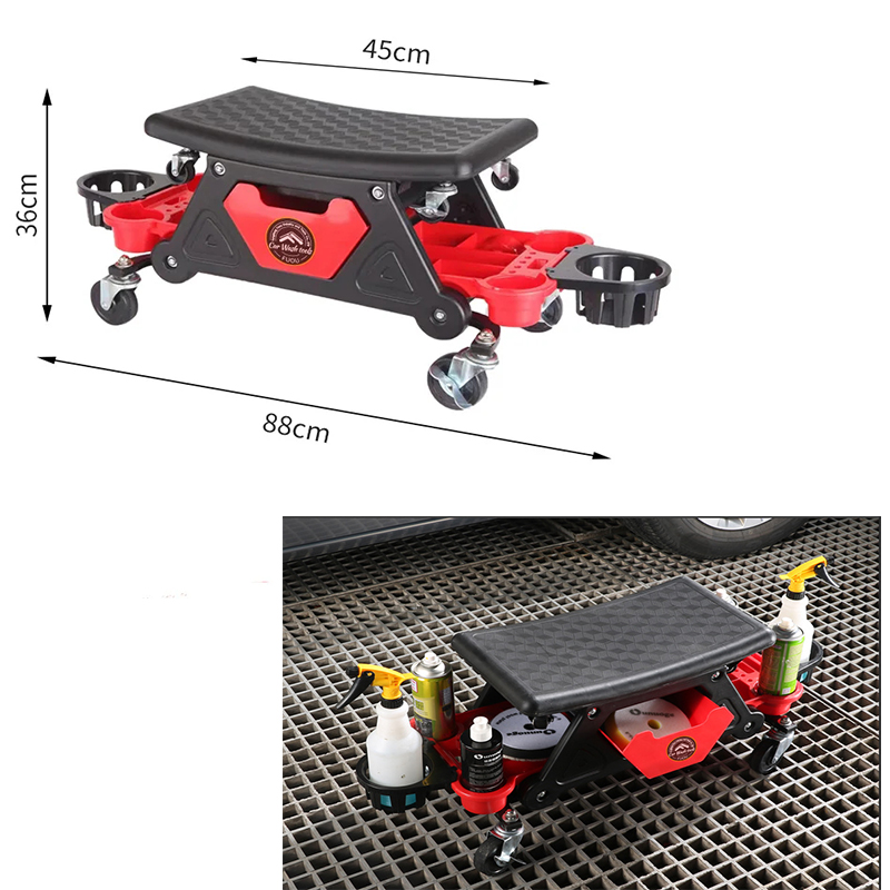 Garage Creeper Roller - เก้าอี้ครีปเปอร์อเนกประสงค์อุปกรณ์เสริมล้างรถม้านั่งก่อสร้างเพื่อความงามสำหรับโครงการเคลือบขี้ผึ้ง