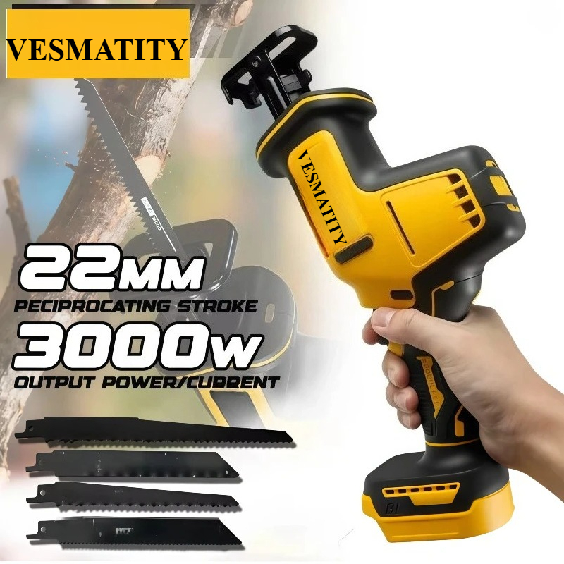 Metal Saw Reciprocating - เลื่อยลูกสูบไร้สายแบบมือเดียว MAX* เครื่องมืออเนกประสงค์สำหรับการตัดไม้ โลหะ และท่ออย่างรวดเร็ว ใช้กับแบตเตอรี่