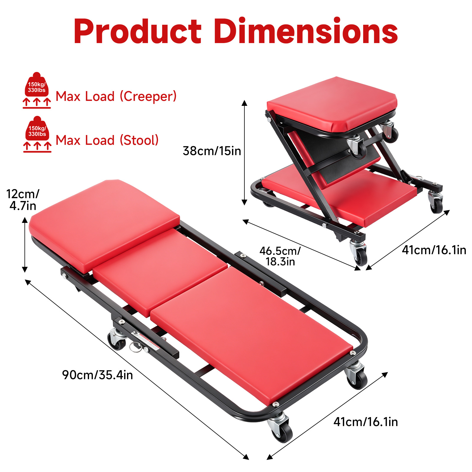เก้าอี้ช่างซ่อมรถแบบพับได้รูปต - Garage Creeper Roller บทวิจารณ์และราคา