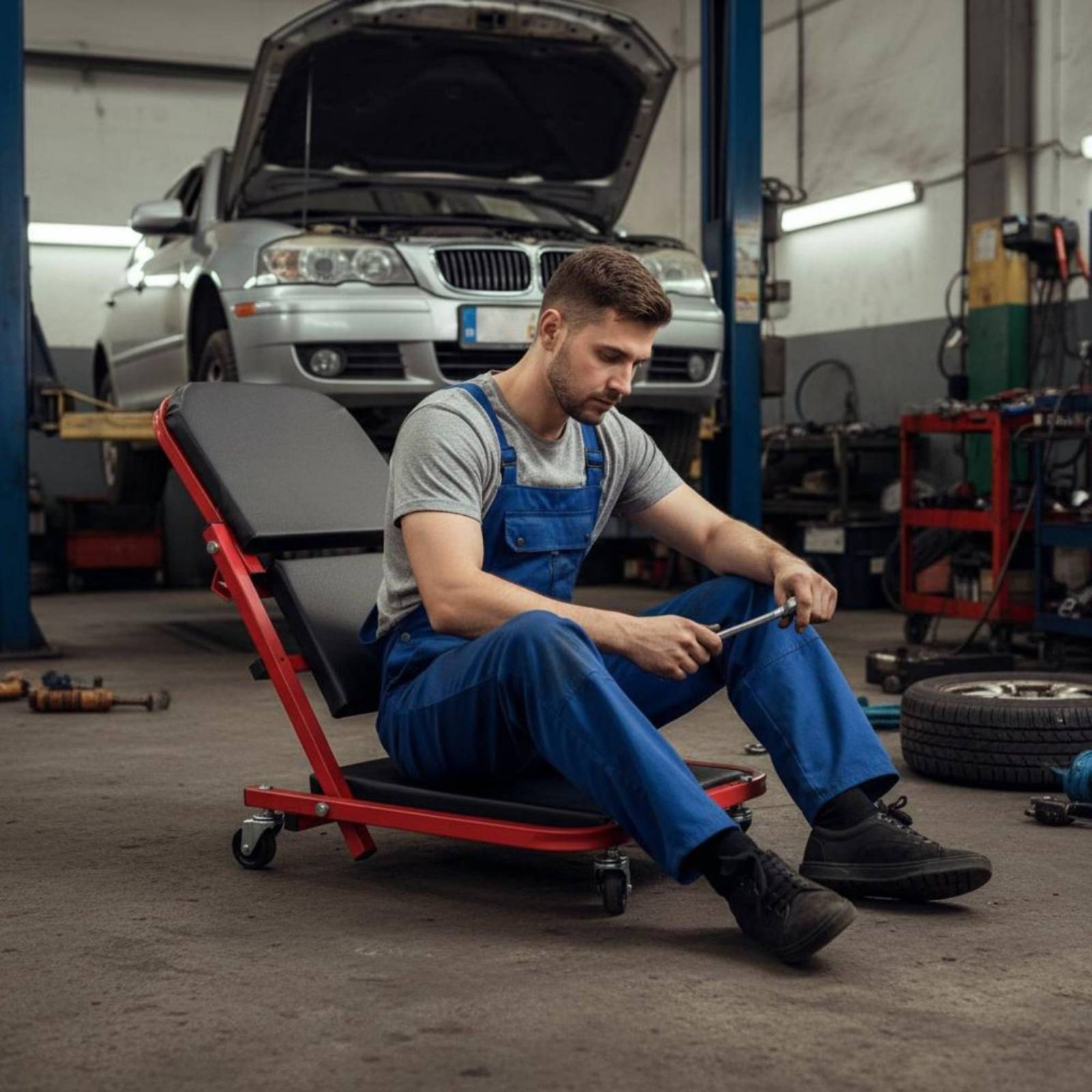 เก้าอี้ช่างแบบพับได้ 2-in-1 ปร - Garage Creeper Roller บทวิจารณ์และราคา