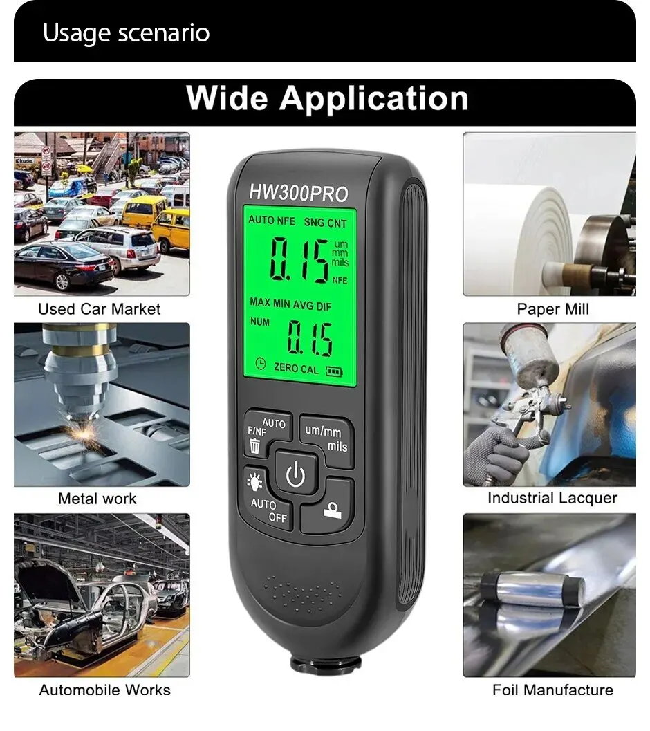 HW-300PRO เครื่องทดสอบความหนาข - Paint Thickness Gauge บทวิจารณ์และราคา